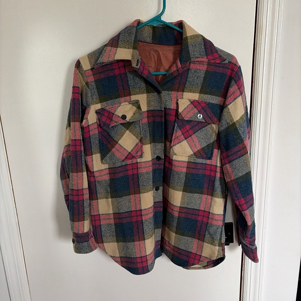 Vintage Woolrich Multicolor Plaid Flannel Wool Shirt Jacket